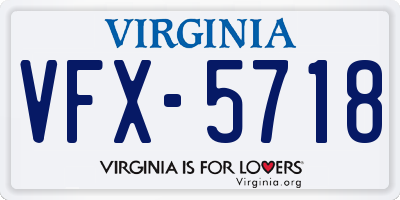 VA license plate VFX5718