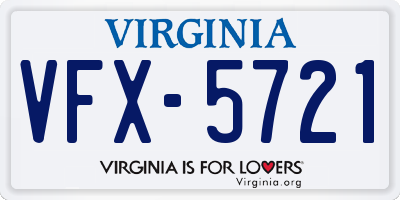 VA license plate VFX5721