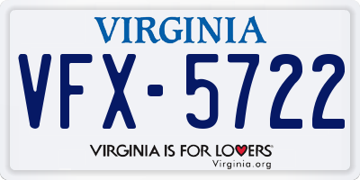 VA license plate VFX5722