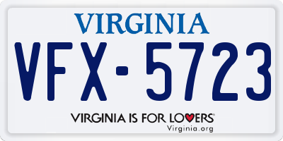 VA license plate VFX5723