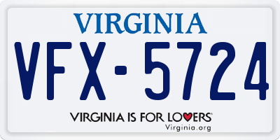 VA license plate VFX5724