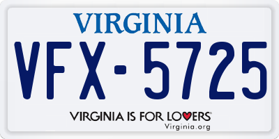 VA license plate VFX5725