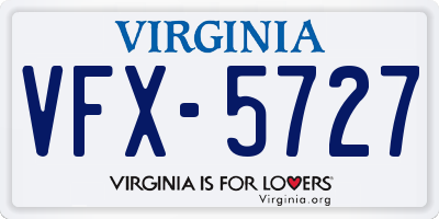 VA license plate VFX5727