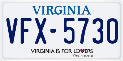 VA license plate VFX5730