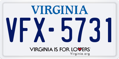 VA license plate VFX5731