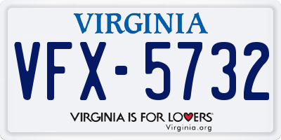 VA license plate VFX5732