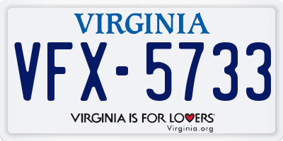 VA license plate VFX5733