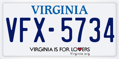 VA license plate VFX5734
