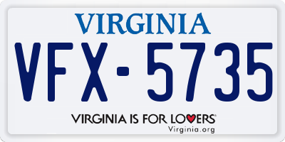 VA license plate VFX5735
