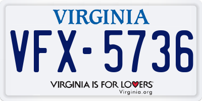 VA license plate VFX5736