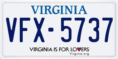 VA license plate VFX5737