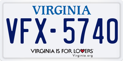 VA license plate VFX5740