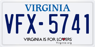 VA license plate VFX5741