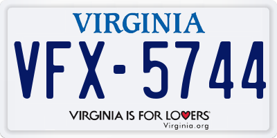 VA license plate VFX5744