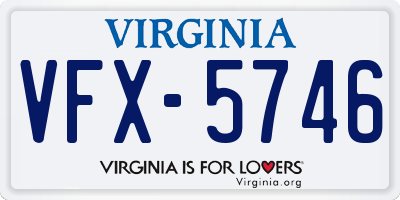 VA license plate VFX5746