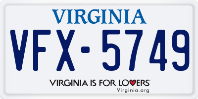 VA license plate VFX5749
