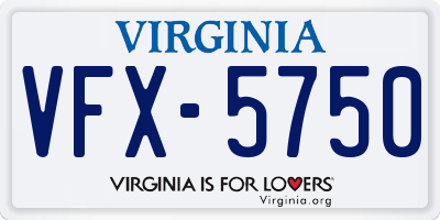 VA license plate VFX5750