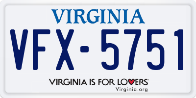 VA license plate VFX5751