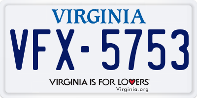 VA license plate VFX5753