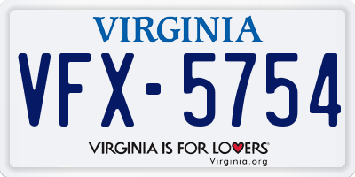 VA license plate VFX5754