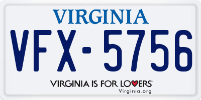 VA license plate VFX5756