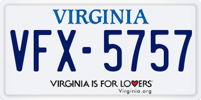 VA license plate VFX5757