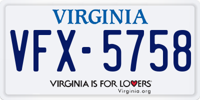 VA license plate VFX5758
