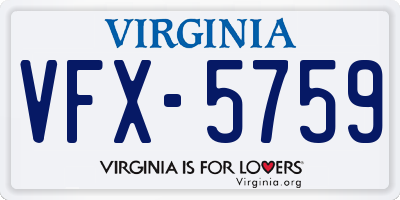 VA license plate VFX5759