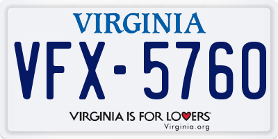 VA license plate VFX5760