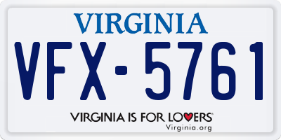 VA license plate VFX5761
