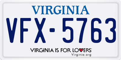 VA license plate VFX5763