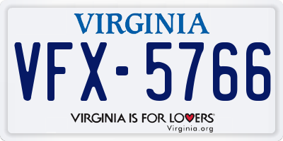 VA license plate VFX5766