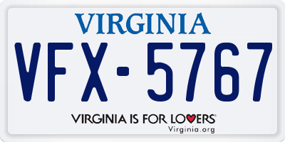 VA license plate VFX5767