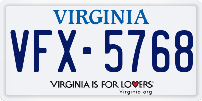 VA license plate VFX5768