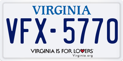 VA license plate VFX5770