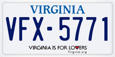 VA license plate VFX5771