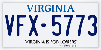 VA license plate VFX5773