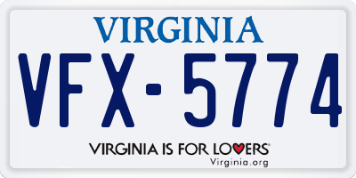 VA license plate VFX5774