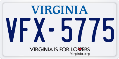 VA license plate VFX5775