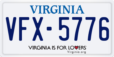 VA license plate VFX5776