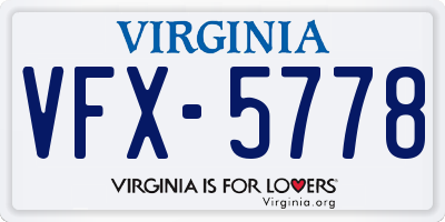 VA license plate VFX5778