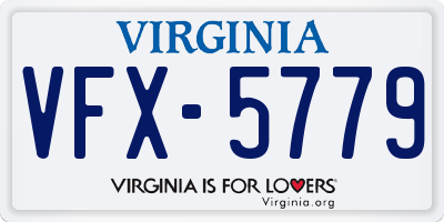 VA license plate VFX5779