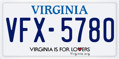 VA license plate VFX5780