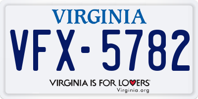 VA license plate VFX5782