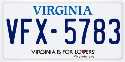 VA license plate VFX5783