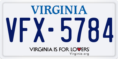 VA license plate VFX5784
