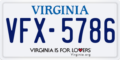 VA license plate VFX5786