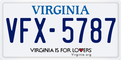 VA license plate VFX5787