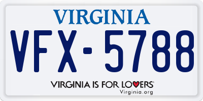 VA license plate VFX5788