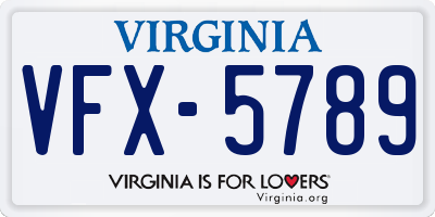 VA license plate VFX5789